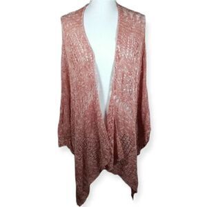 BONGO LT. RED SWEATER CARDIGAN KIMONO SZ.M EUC